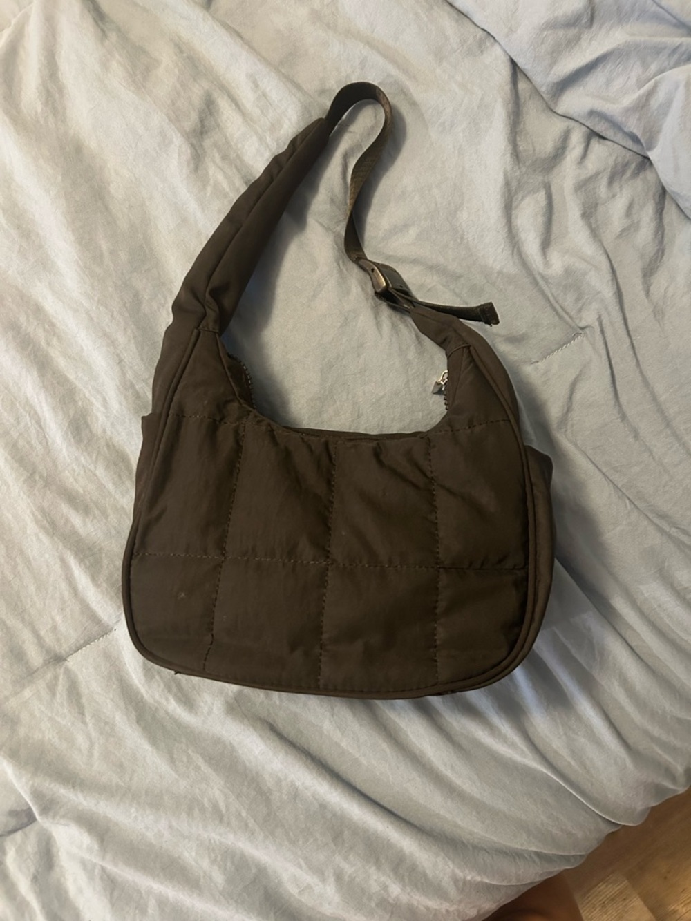 Quilted Dark Brown Shoulder Bag